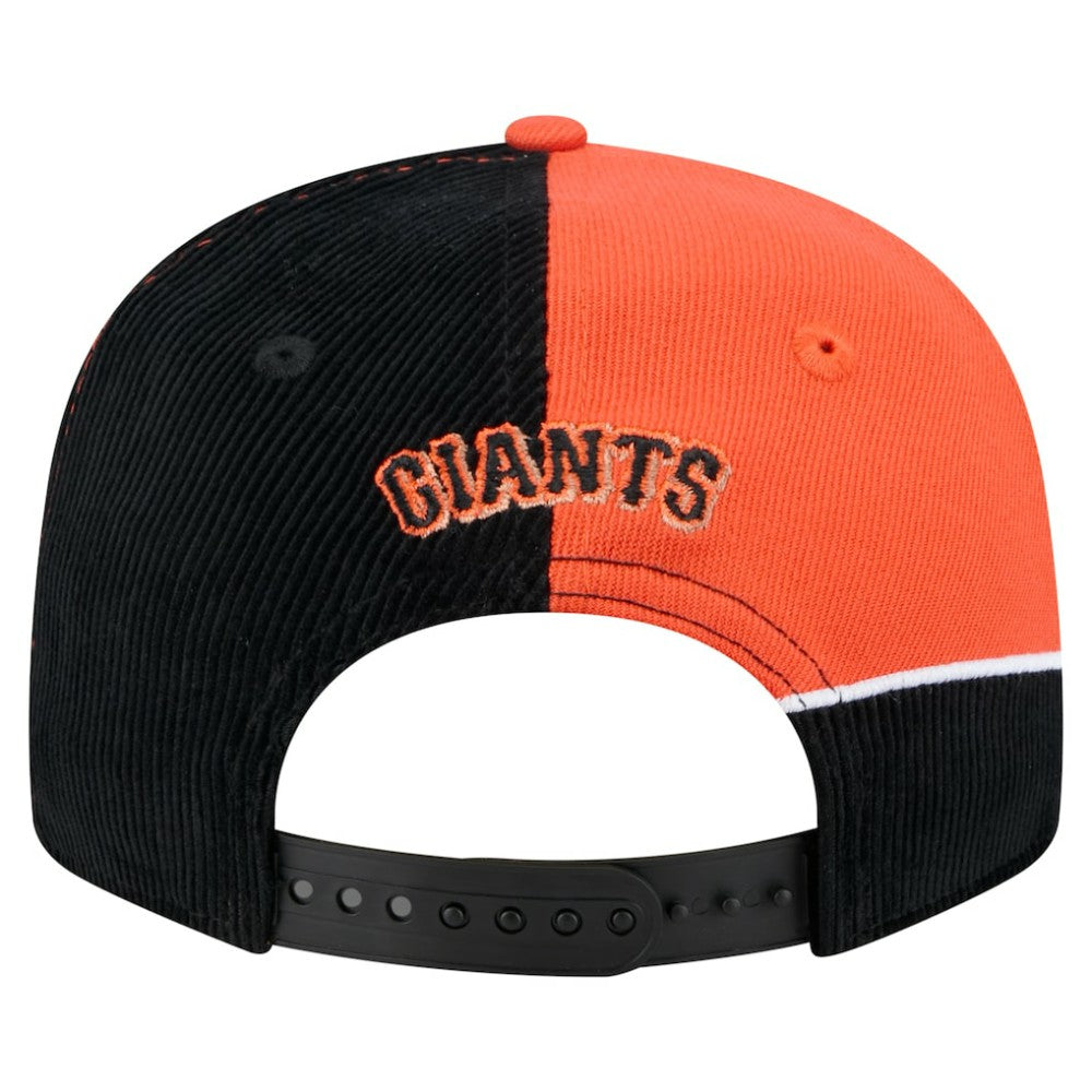 San Francisco Giants New Era Retro Split Corduroy Snapback Hat - Black/Orange Hats