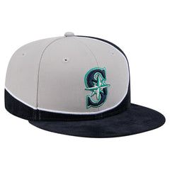Seattle Mariners New Era Retro Split Corduroy Snapback Hat - Navy/Gray Hats