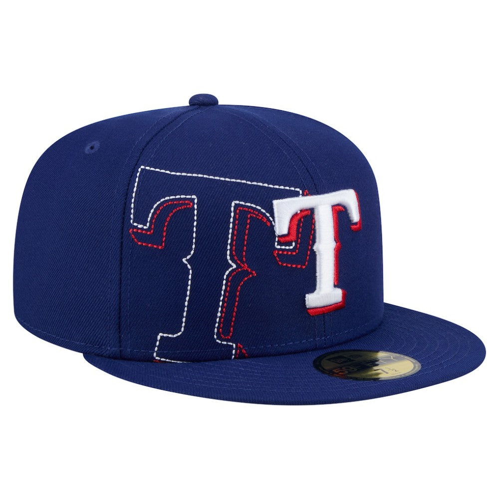 Texas Rangers New Era Yarn Stitch 59FIFTY Fitted Hat - Royal Hats