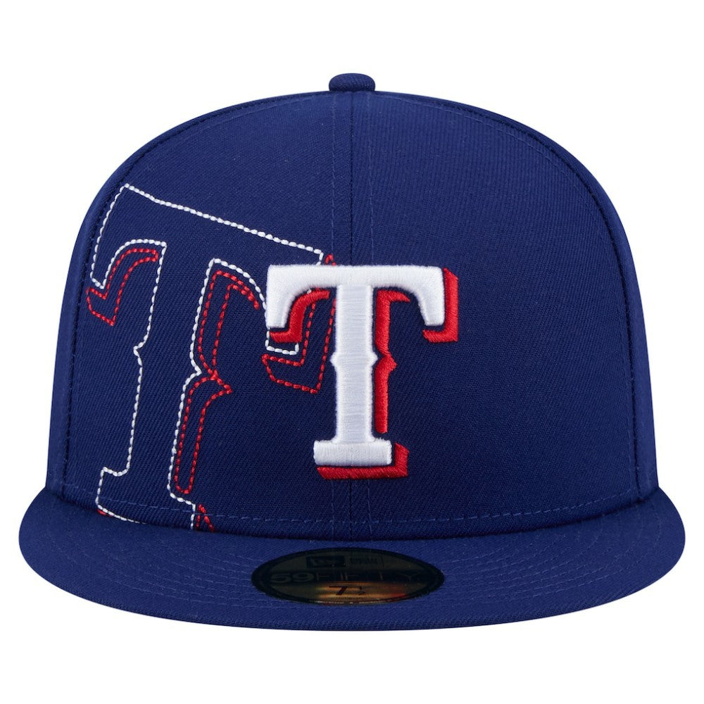Texas Rangers New Era Yarn Stitch 59FIFTY Fitted Hat - Royal Hats
