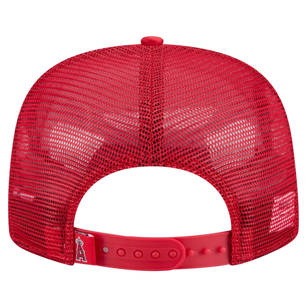 Los Angeles Angels New Era Retro Satin Script Golfer Adjustable Hat - Red Hats