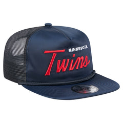 Minnesota Twins New Era Retro Satin Script Golfer Adjustable Hat - Navy Hats