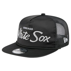 Chicago White Sox New Era Retro Satin Script Golfer Adjustable Hat - Black Hats