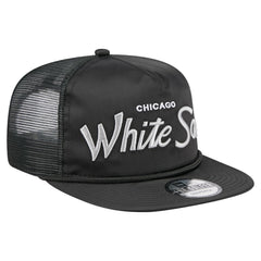 Chicago White Sox New Era Retro Satin Script Golfer Adjustable Hat - Black Hats