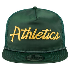 Athletics New Era Retro Satin Script Golfer Adjustable Hat - Green Hats