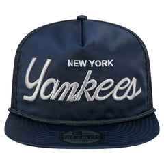 New York Yankees New Era Retro Satin Script Golfer Adjustable Hat - Navy Hats