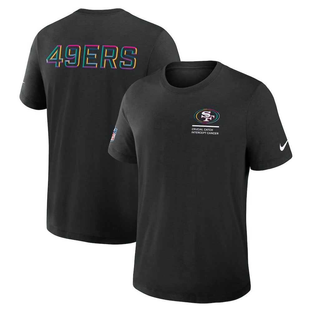 San Francisco 49ers Tall 2025 NFL Crucial Catch Tri-Blend Dri-FIT T-Shirt - Black T-shirts