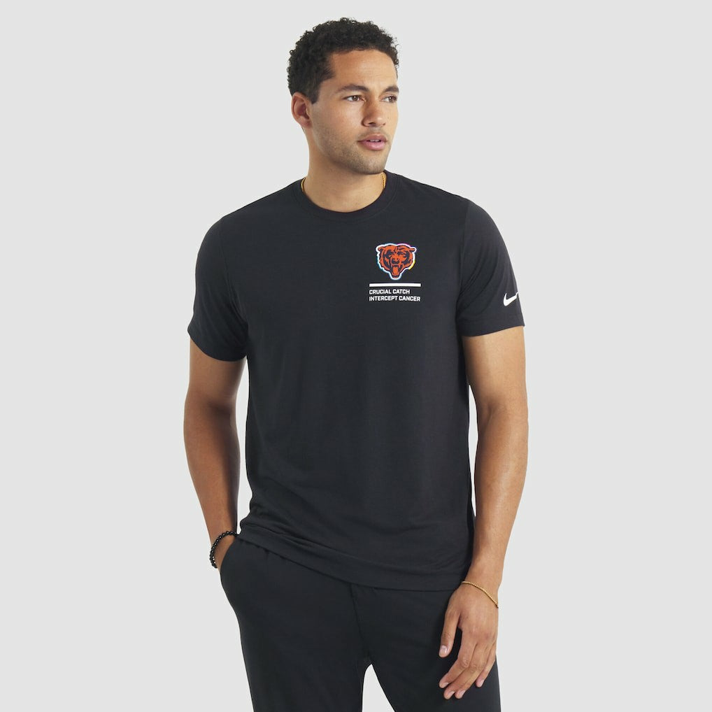 Chicago Bears Tall 2025 NFL Crucial Catch Tri-Blend Dri-FIT T-Shirt - Black T-shirts