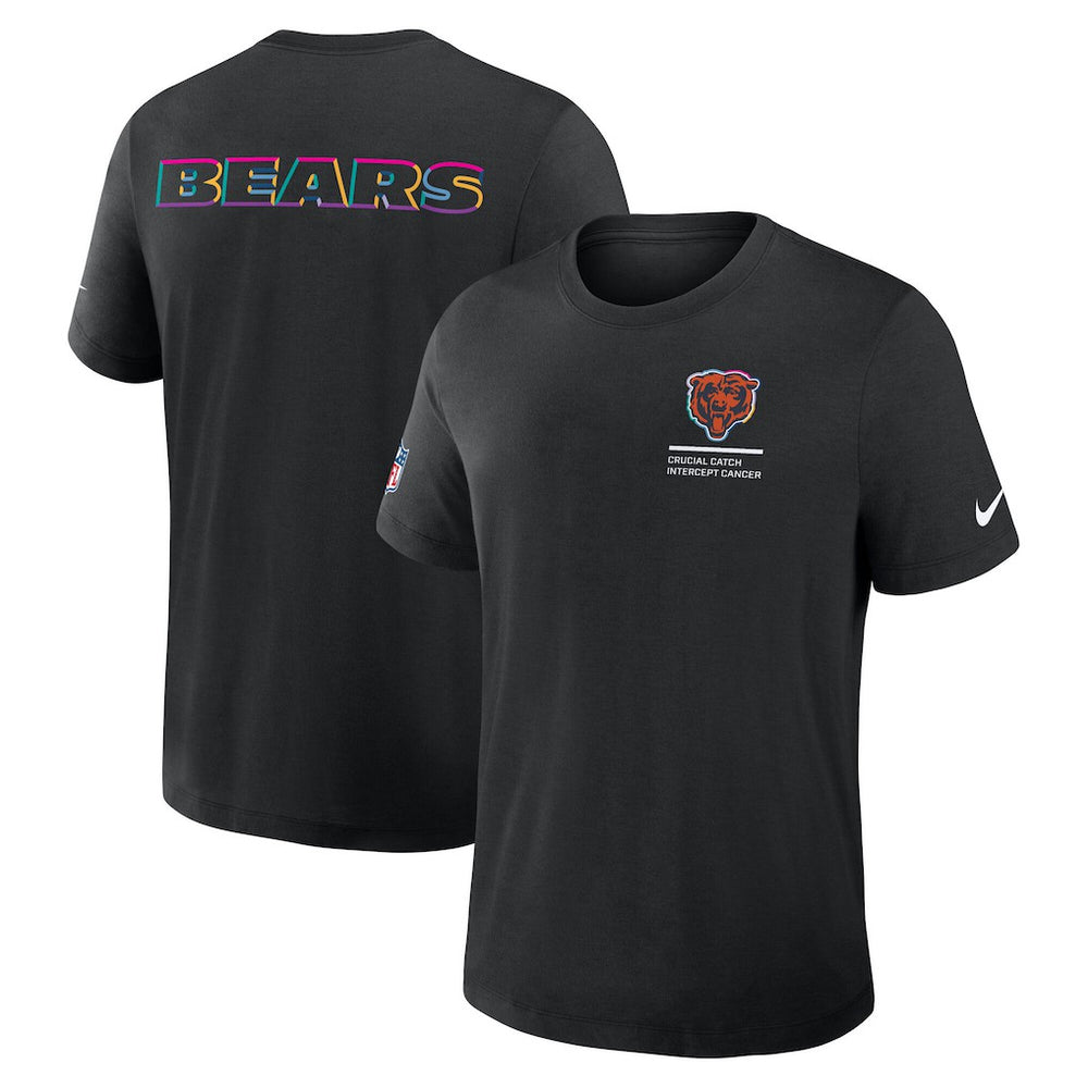 Chicago Bears Tall 2025 NFL Crucial Catch Tri-Blend Dri-FIT T-Shirt - Black T-shirts