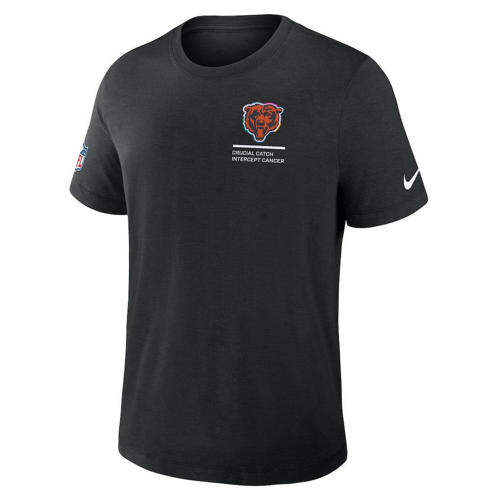 Chicago Bears Tall 2025 NFL Crucial Catch Tri-Blend Dri-FIT T-Shirt - Black T-shirts