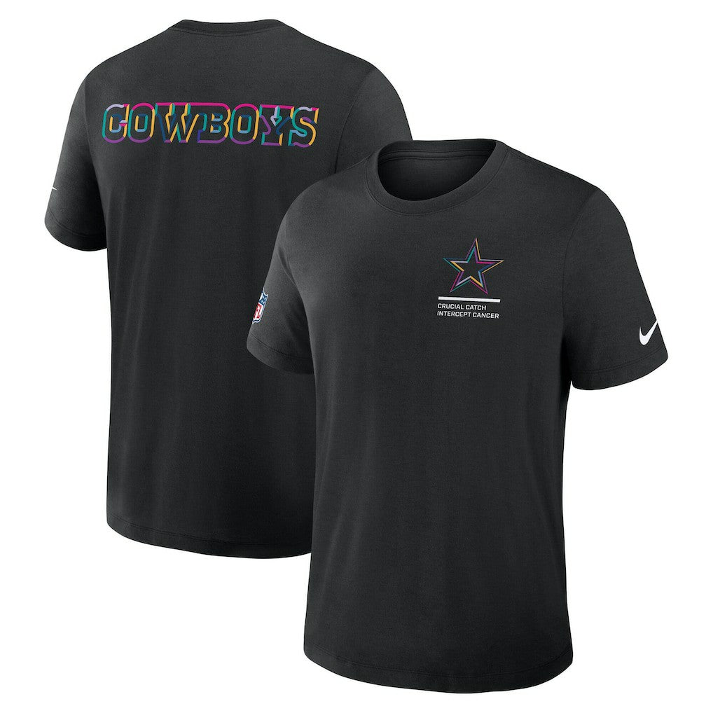 Dallas Cowboys Tall 2025 NFL Crucial Catch Tri-Blend Dri-FIT T-Shirt - Black T-shirts