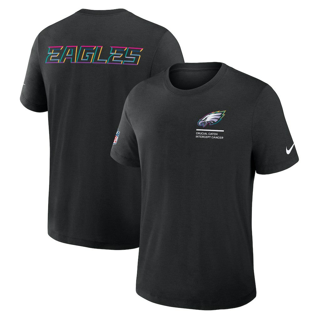 Philadelphia Eagles Tall 2025 NFL Crucial Catch Tri-Blend Dri-FIT T-Shirt - Black T-shirts