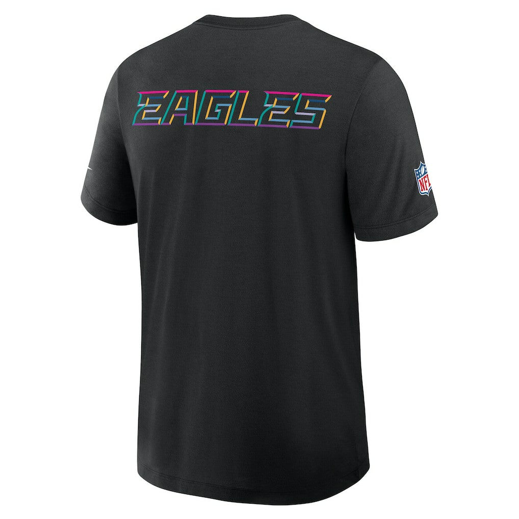 Philadelphia Eagles Tall 2025 NFL Crucial Catch Tri-Blend Dri-FIT T-Shirt - Black T-shirts