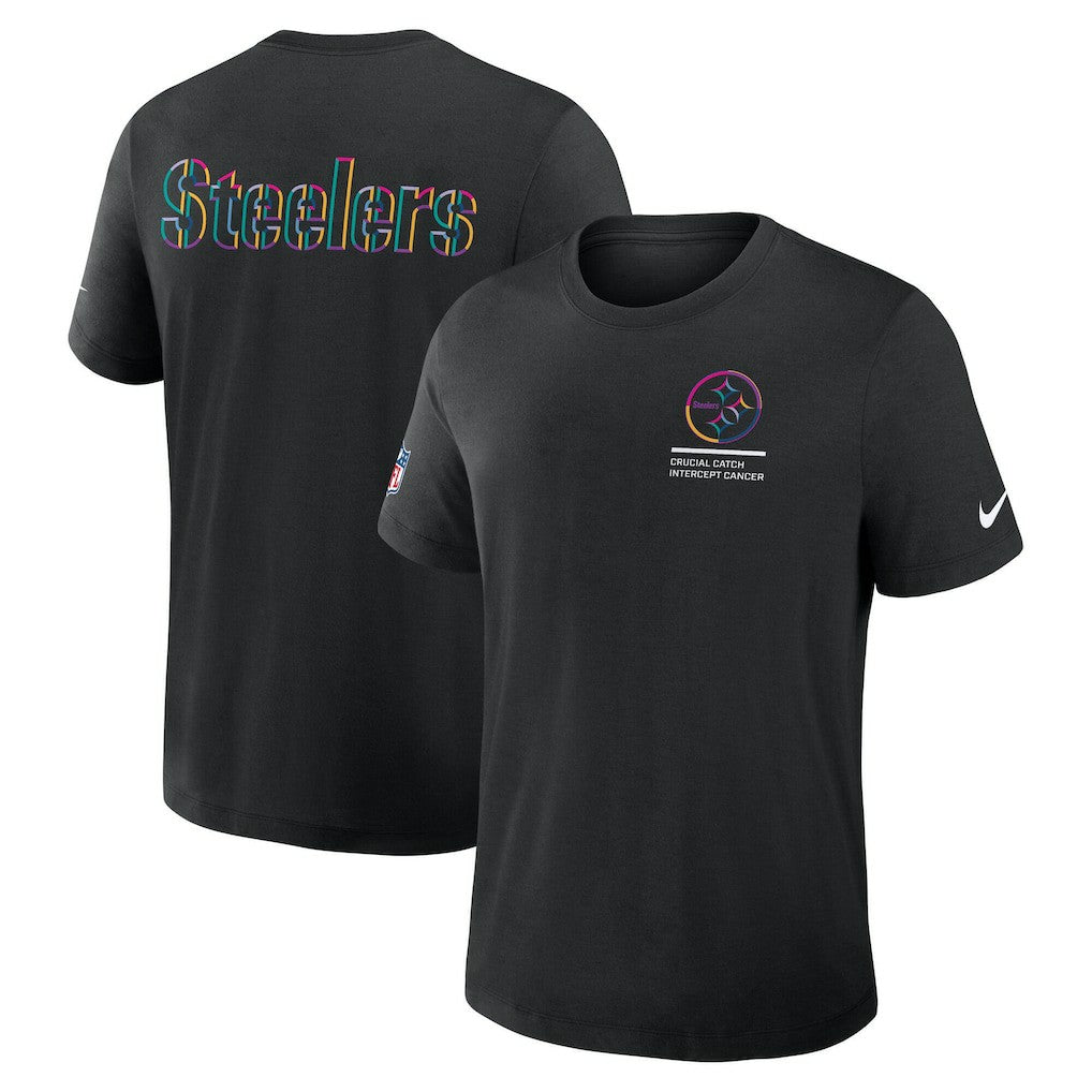 Pittsburgh Steelers Tall 2025 NFL Crucial Catch Tri-Blend Dri-FIT T-Shirt - Black T-shirts