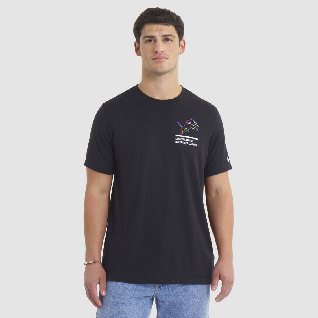 Detroit Lions Tall 2025 NFL Crucial Catch Tri-Blend Dri-FIT T-Shirt - Black T-shirts