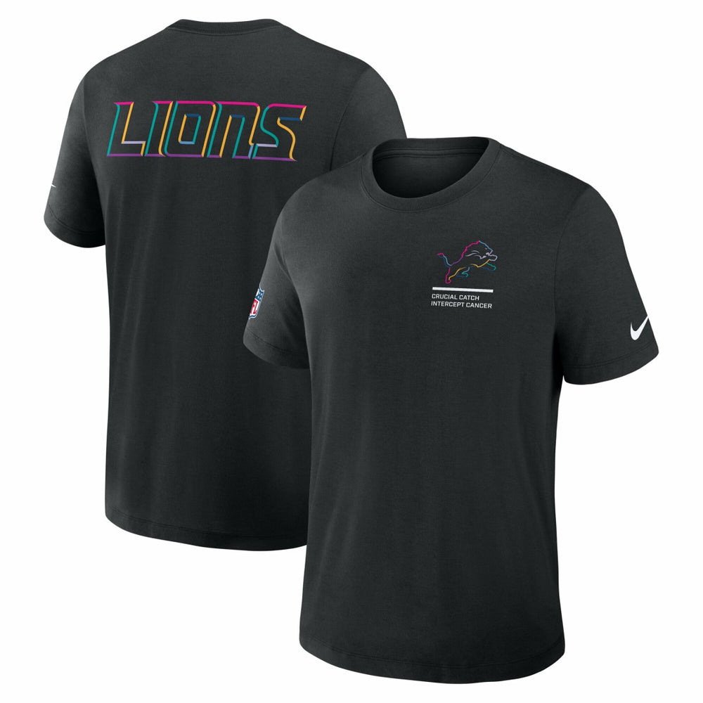 Detroit Lions Tall 2025 NFL Crucial Catch Tri-Blend Dri-FIT T-Shirt - Black T-shirts