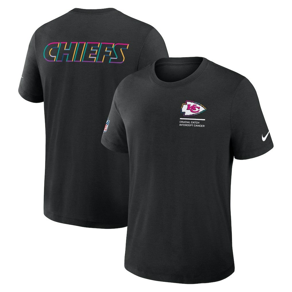 Kansas City Chiefs Tall 2025 NFL Crucial Catch Tri-Blend Dri-FIT T-Shirt - Black T-shirts