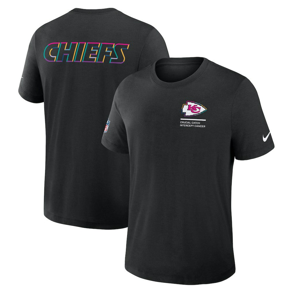 Kansas City Chiefs Tall 2025 NFL Crucial Catch Tri-Blend Dri-FIT T-Shirt - Black T-shirts