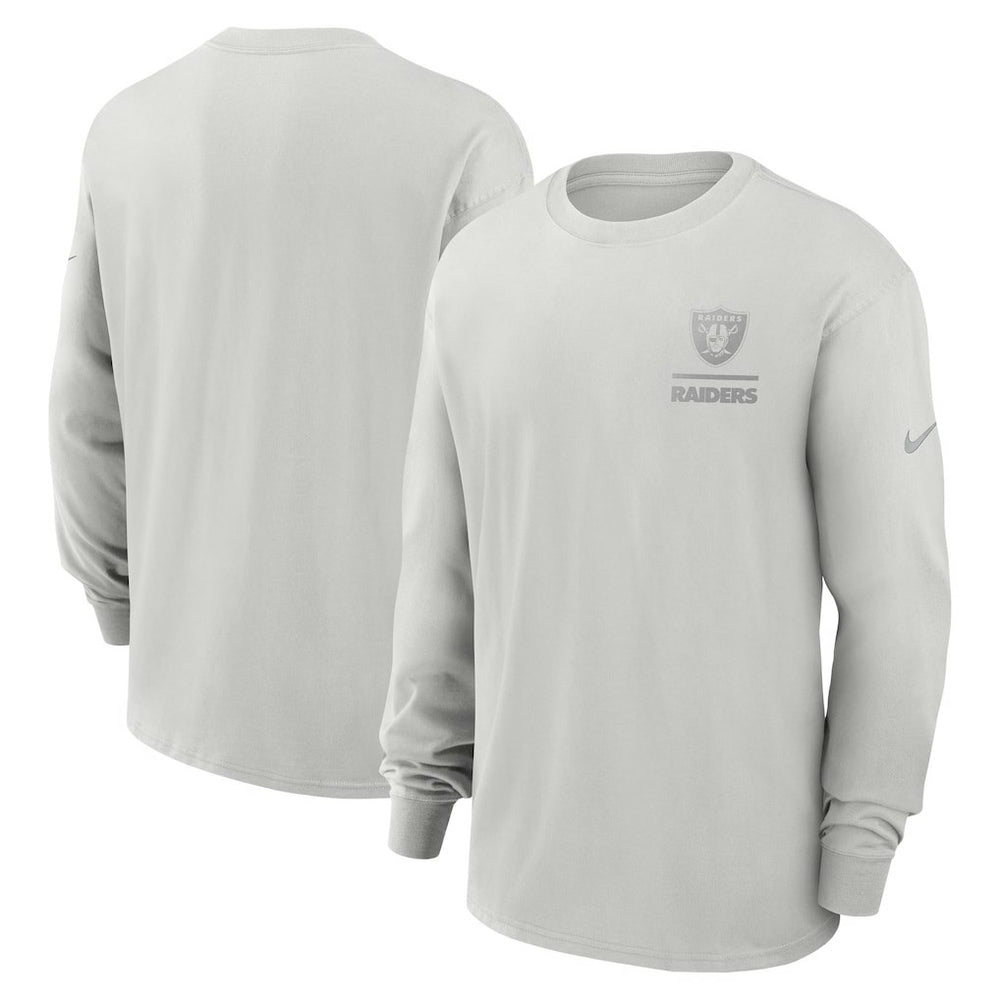 Las Vegas Raiders Essential Heavy Max90 Long Sleeve T-Shirt - Gray T-shirts