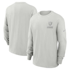 Las Vegas Raiders Essential Heavy Max90 Long Sleeve T-Shirt - Gray T-shirts
