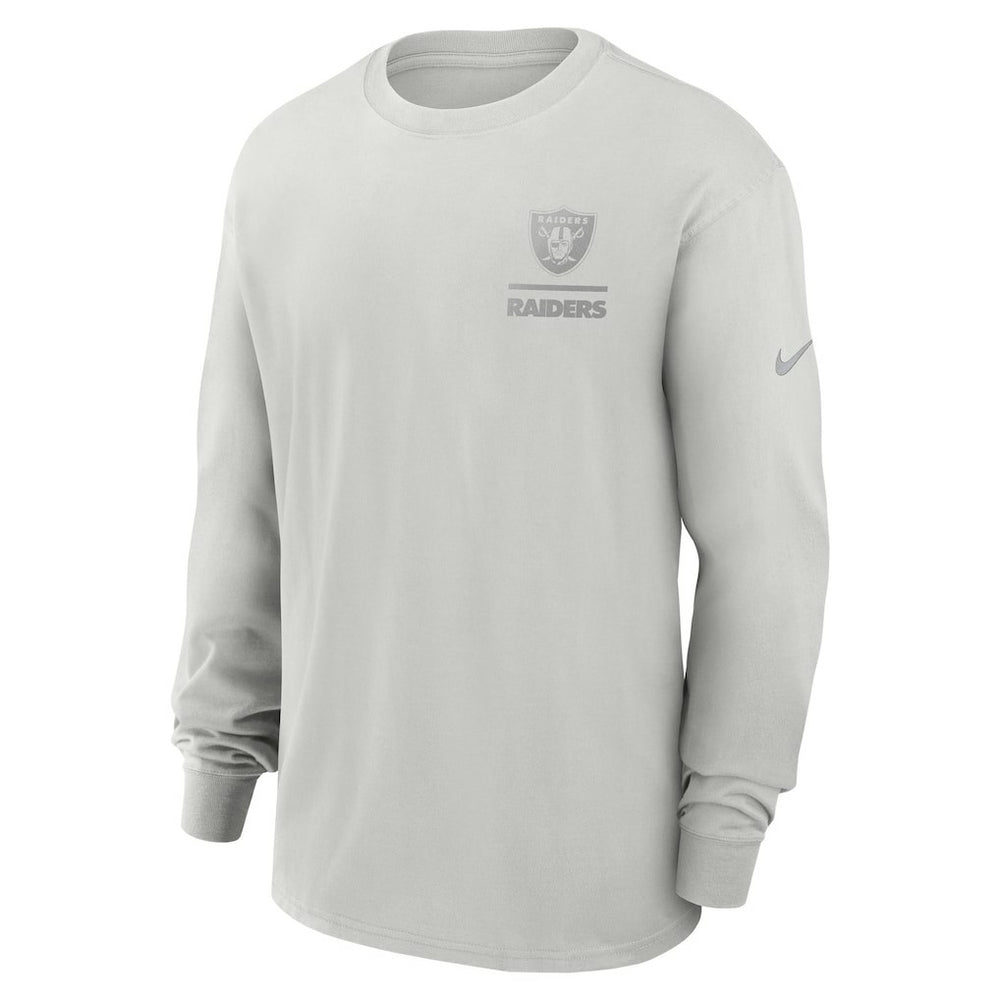 Las Vegas Raiders Essential Heavy Max90 Long Sleeve T-Shirt - Gray T-shirts