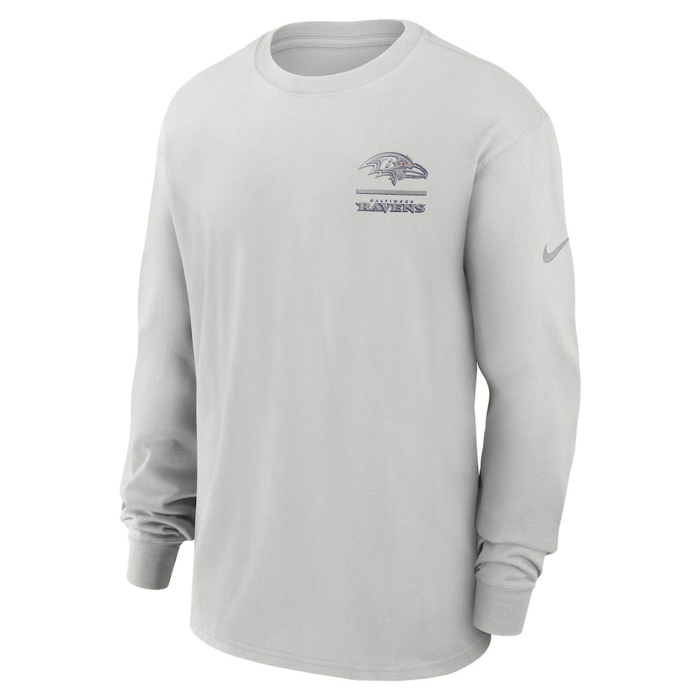 Baltimore Ravens Essential Heavy Max90 Long Sleeve T-Shirt - Gray T-shirts