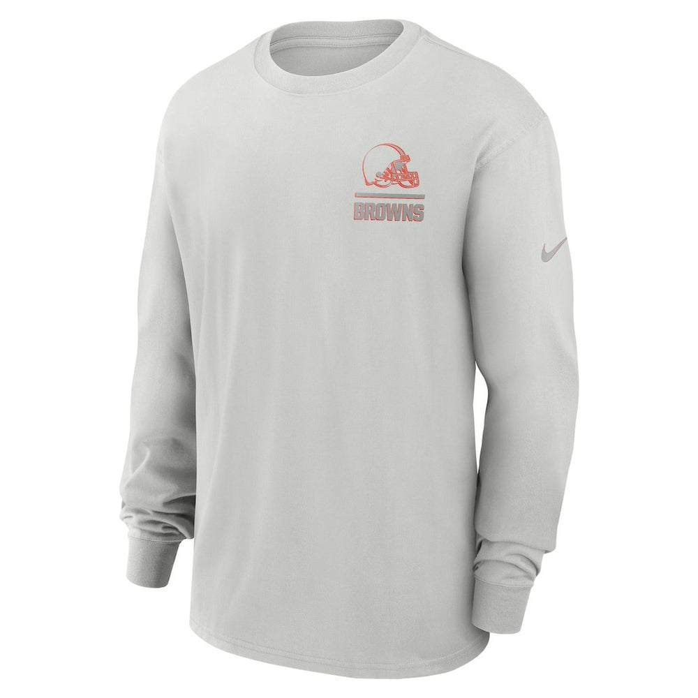 Cleveland Browns Essential Heavy Max90 Long Sleeve T-Shirt - Gray T-shirts