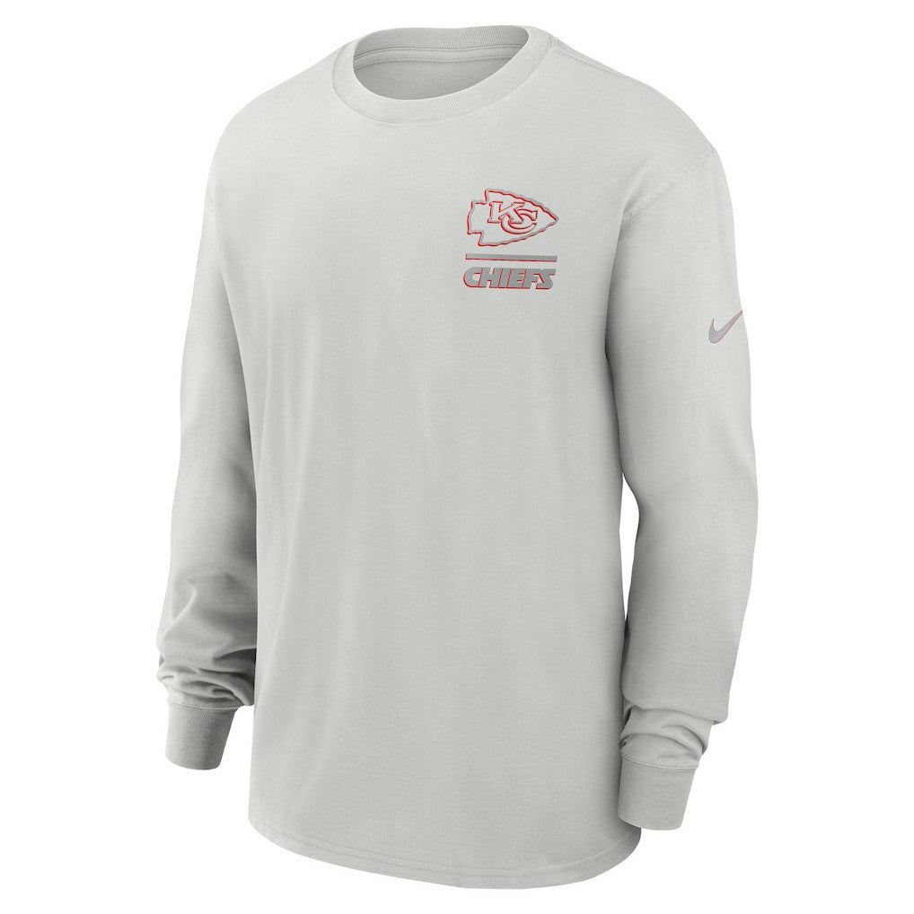 Kansas City Chiefs Essential Heavy Max90 Long Sleeve T-Shirt - Gray T-shirts