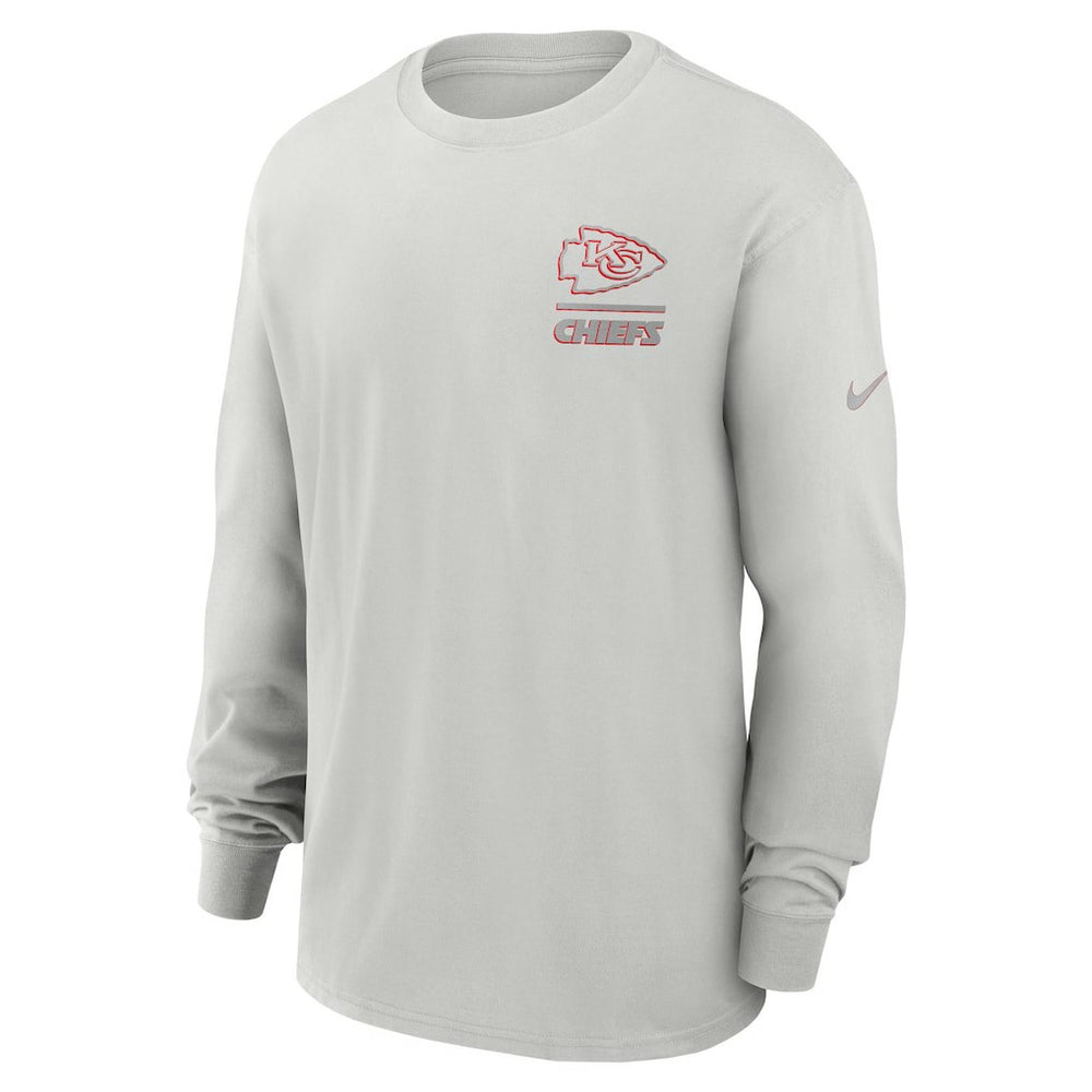 Kansas City Chiefs Essential Heavy Max90 Long Sleeve T-Shirt - Gray T-shirts