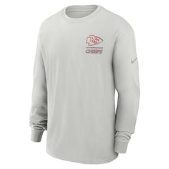 Kansas City Chiefs Essential Heavy Max90 Long Sleeve T-Shirt - Gray T-shirts