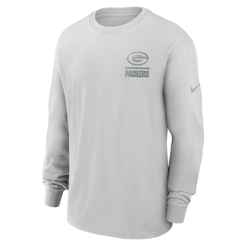 Green Bay Packers Essential Heavy Max90 Long Sleeve T-Shirt - Gray T-shirts