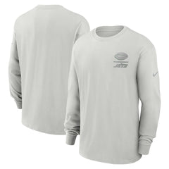 New York Jets Essential Heavy Max90 Long Sleeve T-Shirt - Gray T-shirts