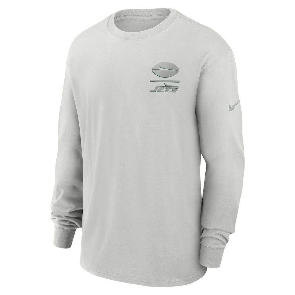 New York Jets Essential Heavy Max90 Long Sleeve T-Shirt - Gray T-shirts