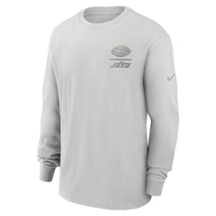 New York Jets Essential Heavy Max90 Long Sleeve T-Shirt - Gray T-shirts
