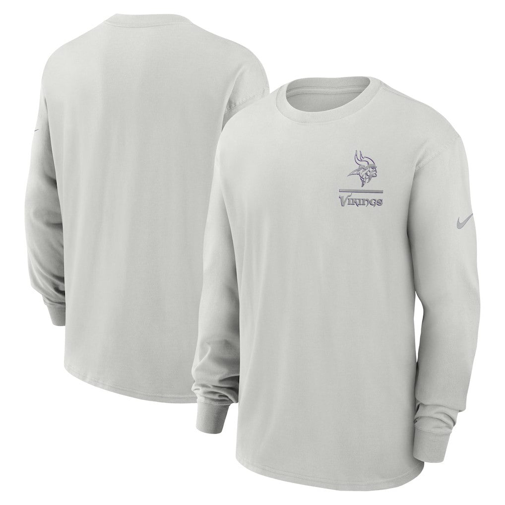 Minnesota Vikings Essential Heavy Max90 Long Sleeve T-Shirt - Gray T-shirts