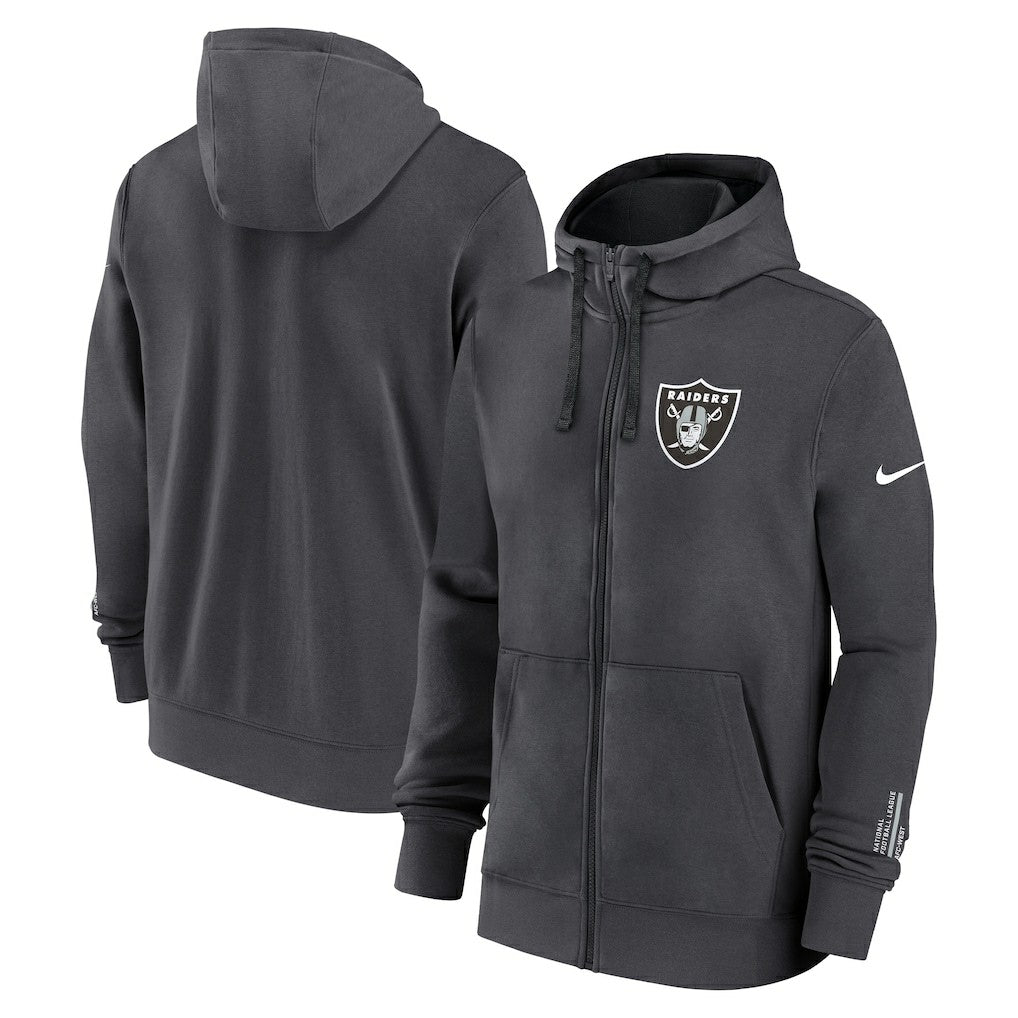 Las Vegas Raiders Primetime Club Full-Zip Hoodie - Anthracite Hoodies