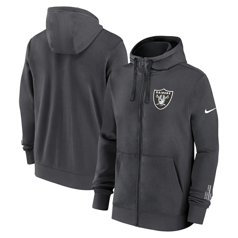 Las Vegas Raiders Primetime Club Full-Zip Hoodie - Anthracite Hoodies
