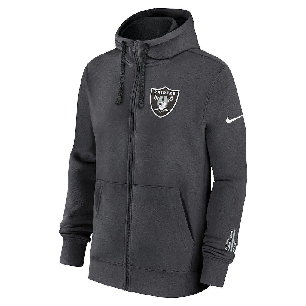 Las Vegas Raiders Primetime Club Full-Zip Hoodie - Anthracite Hoodies