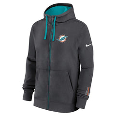 Miami Dolphins Primetime Club Full-Zip Hoodie - Anthracite Hoodies