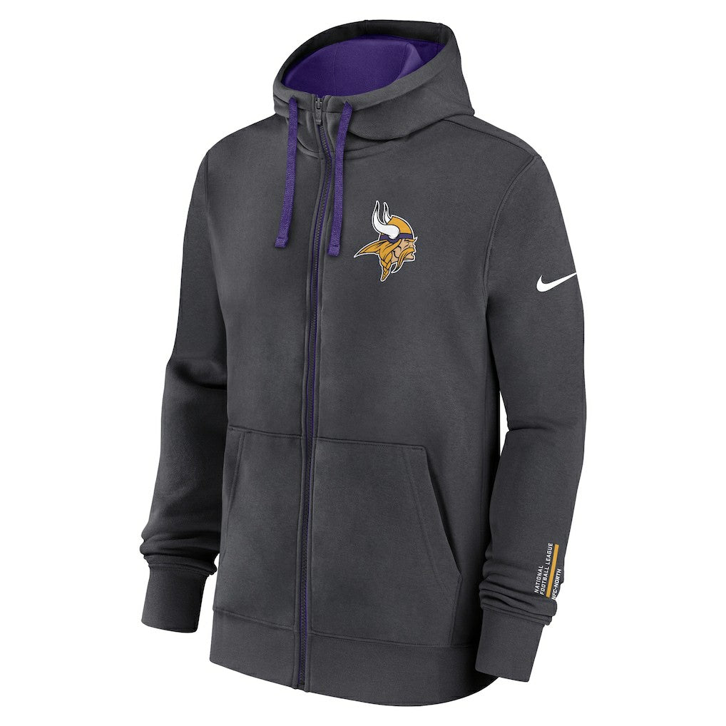 Minnesota Vikings Primetime Club Full-Zip Hoodie - Anthracite Hoodies
