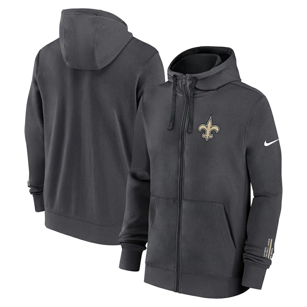 New Orleans Saints Primetime Club Full-Zip Hoodie - Anthracite Hoodies