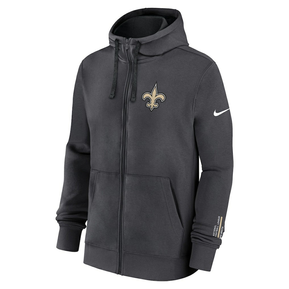 New Orleans Saints Primetime Club Full-Zip Hoodie - Anthracite Hoodies
