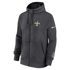 New Orleans Saints Primetime Club Full-Zip Hoodie - Anthracite Hoodies