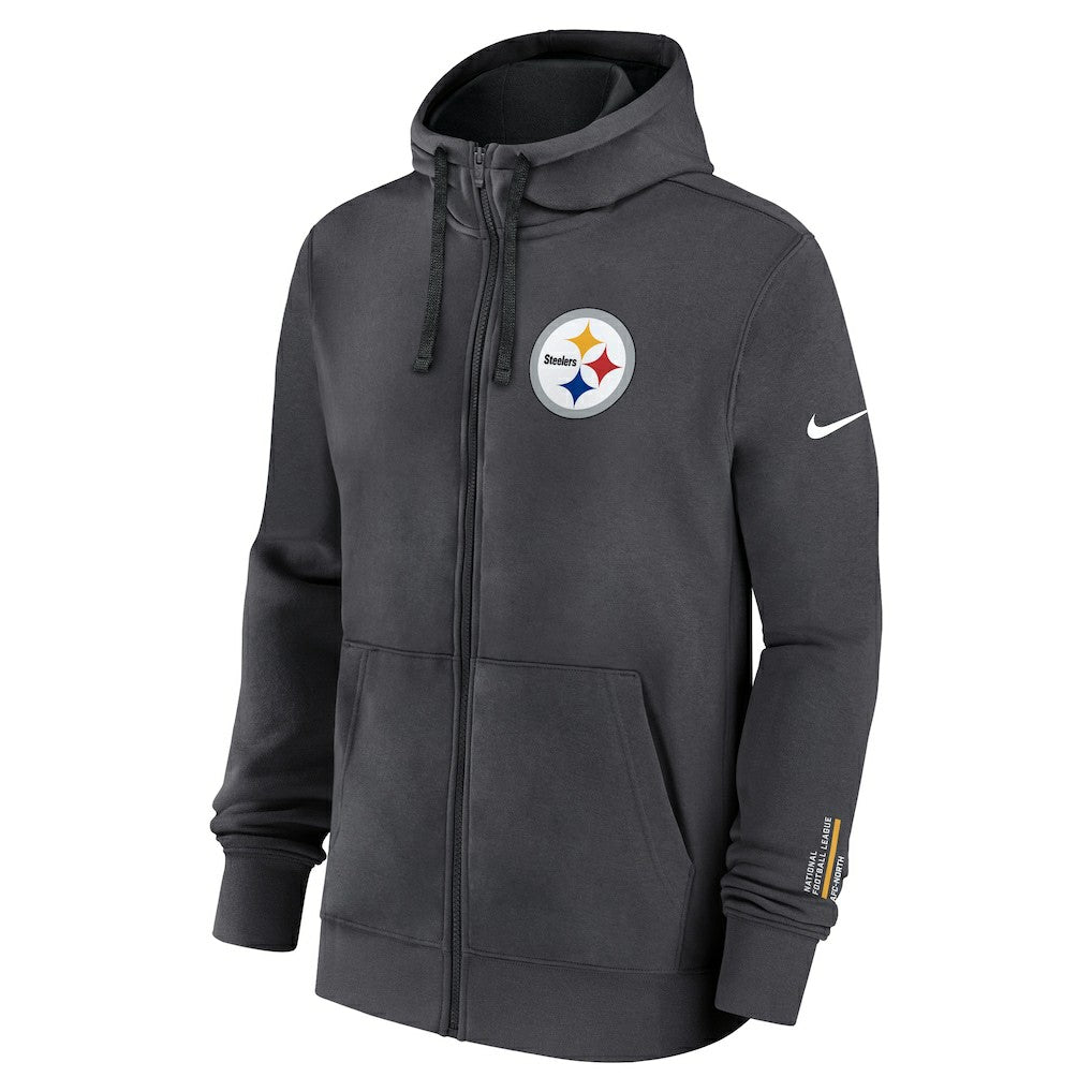 Pittsburgh Steelers Primetime Club Full-Zip Hoodie - Anthracite Hoodies