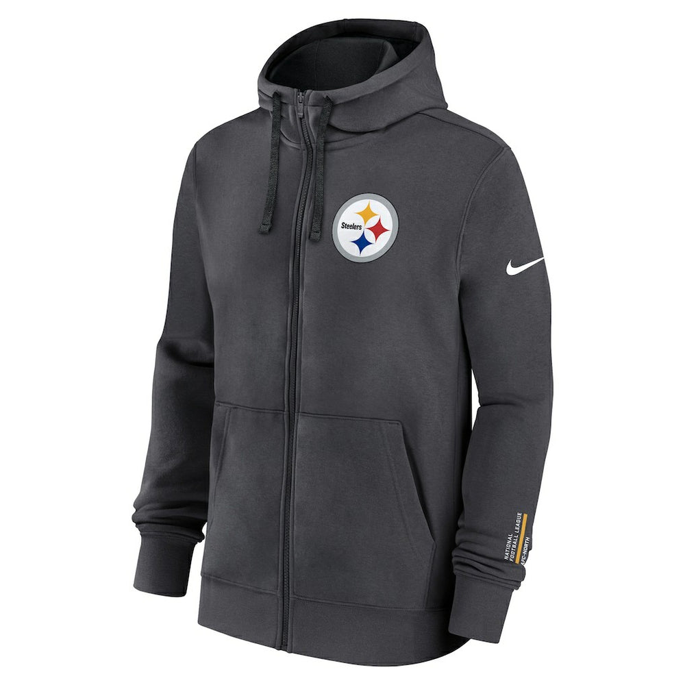 Pittsburgh Steelers Primetime Club Full-Zip Hoodie - Anthracite Hoodies