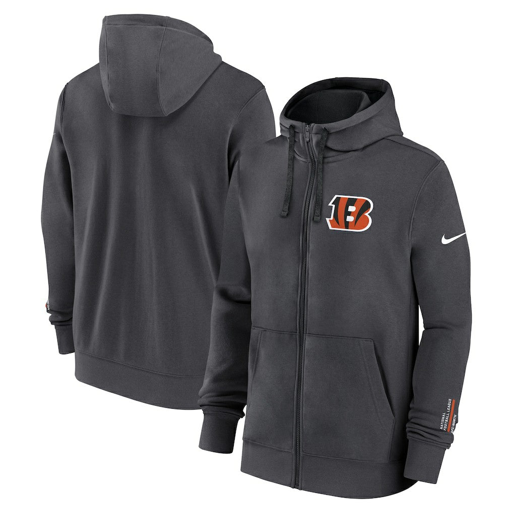 Cincinnati Bengals Primetime Club Full-Zip Hoodie - Anthracite Hoodies