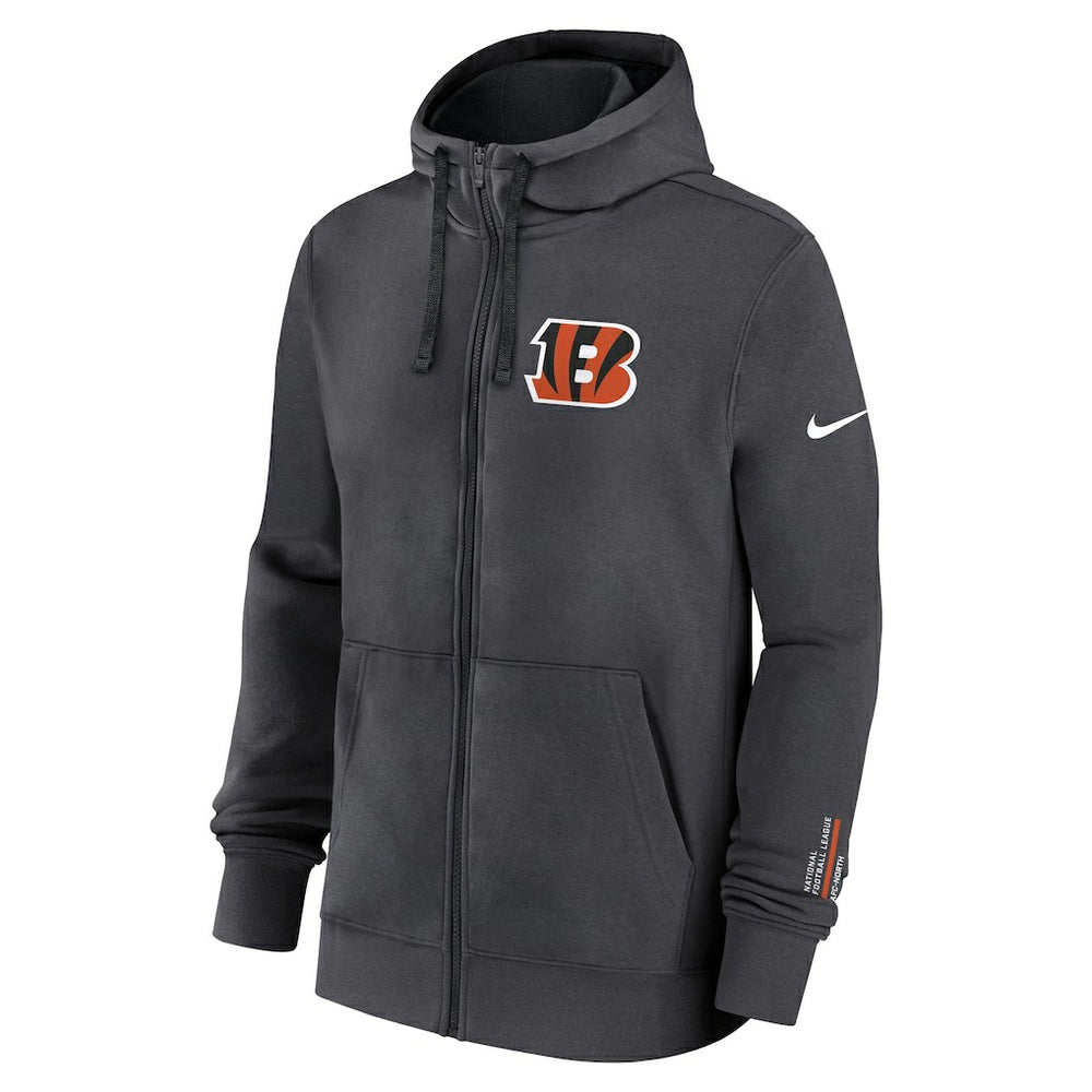 Cincinnati Bengals Primetime Club Full-Zip Hoodie - Anthracite Hoodies