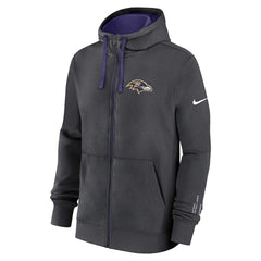 Baltimore Ravens Primetime Club Full-Zip Hoodie - Anthracite Hoodies