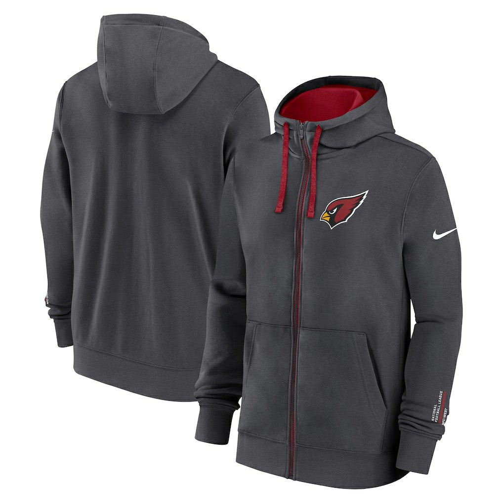 Arizona Cardinals Primetime Club Full-Zip Hoodie - Anthracite Hoodies