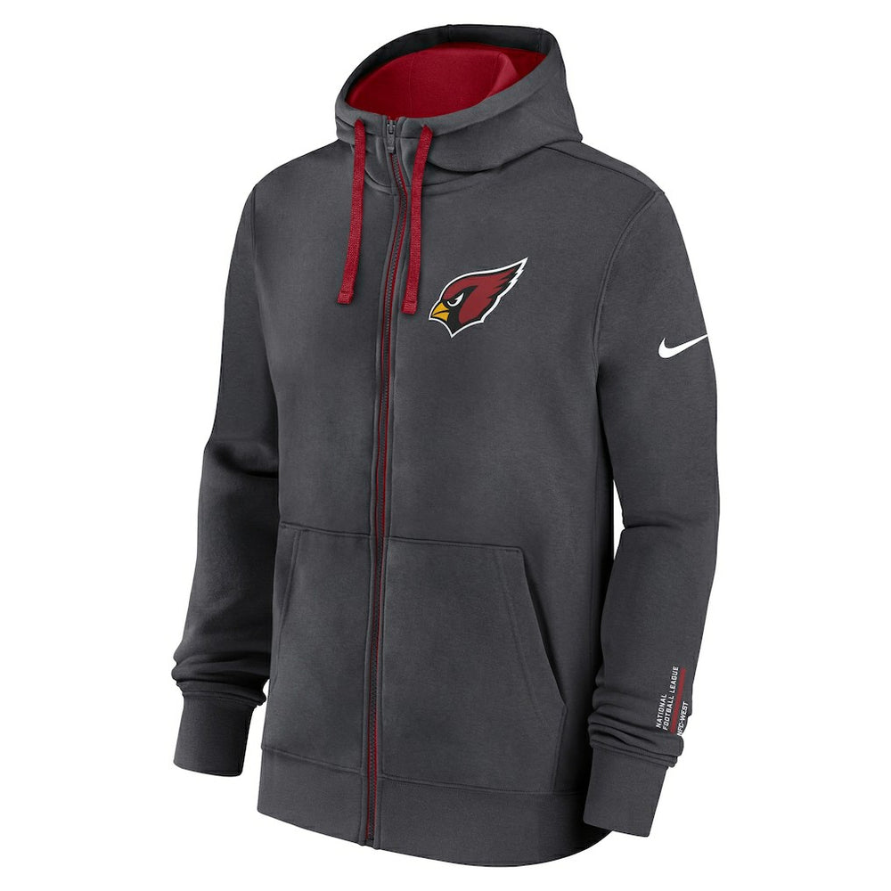 Arizona Cardinals Primetime Club Full-Zip Hoodie - Anthracite Hoodies